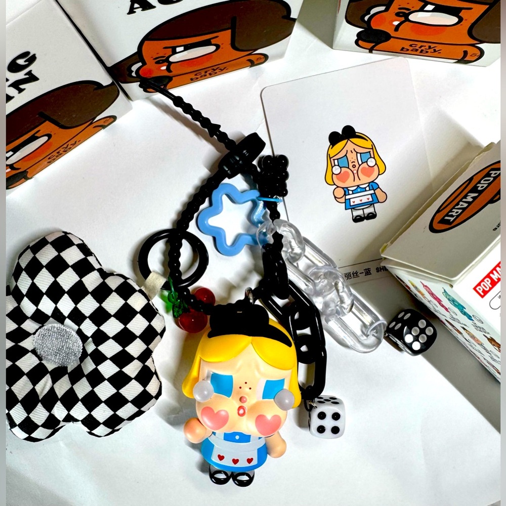 Labubu Popmart Crybaby Crying Again She’s Alice Cute Bag Charm